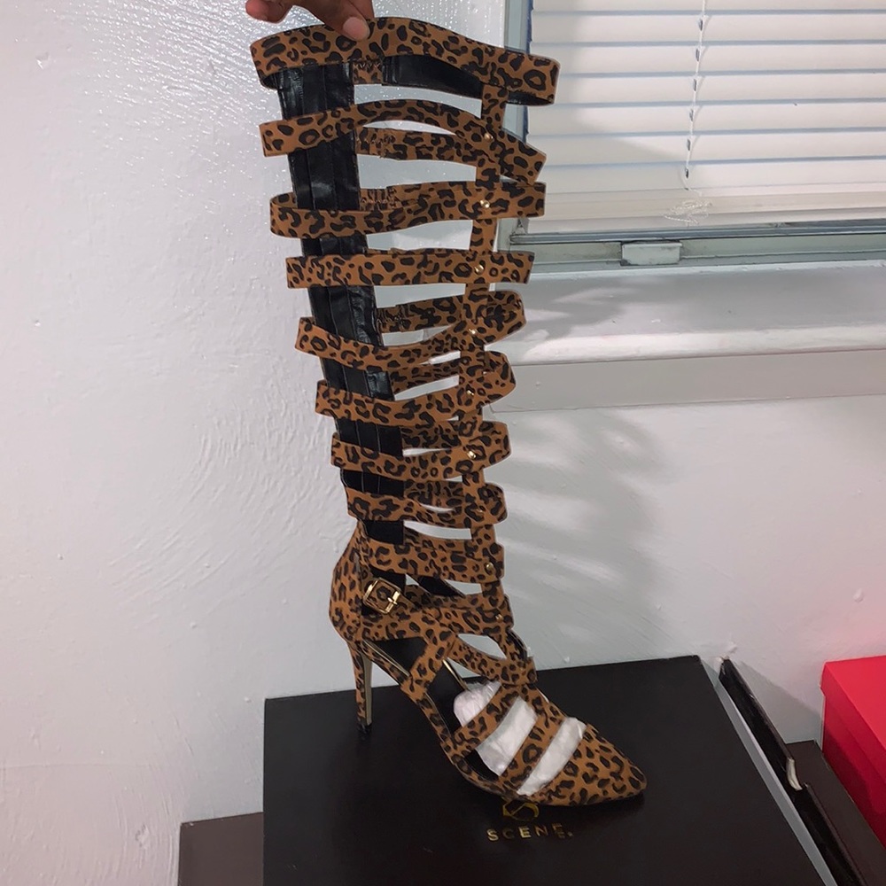 Leopard Print Stiletto Boots
